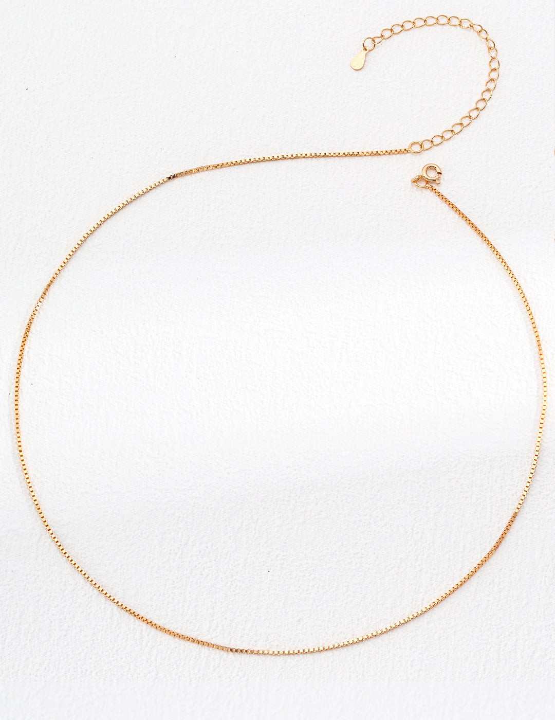 Elegant gold plated box chain necklace with delicate chain